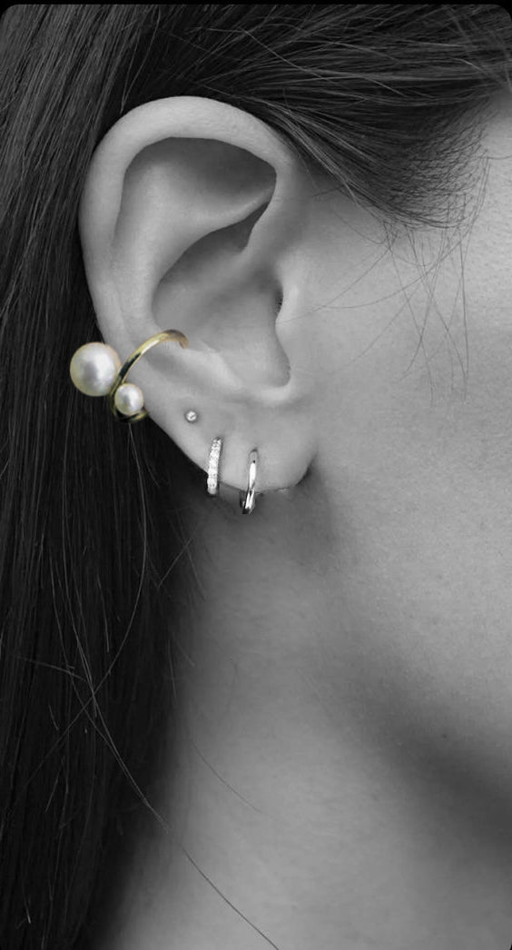 Double Pearl Ear Cuff